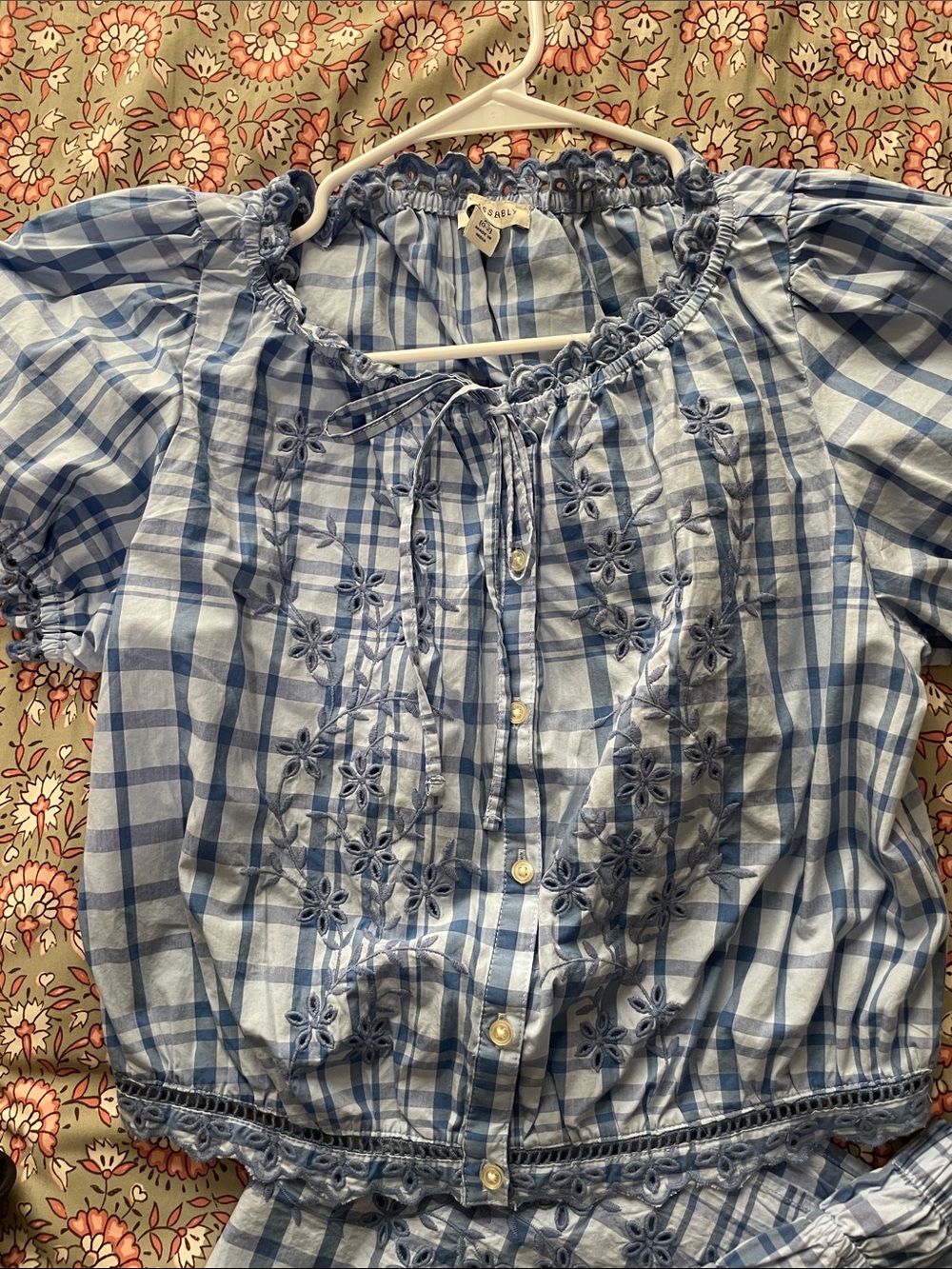 Blue Plaid Two-Piece Set - Picture 2 of 3